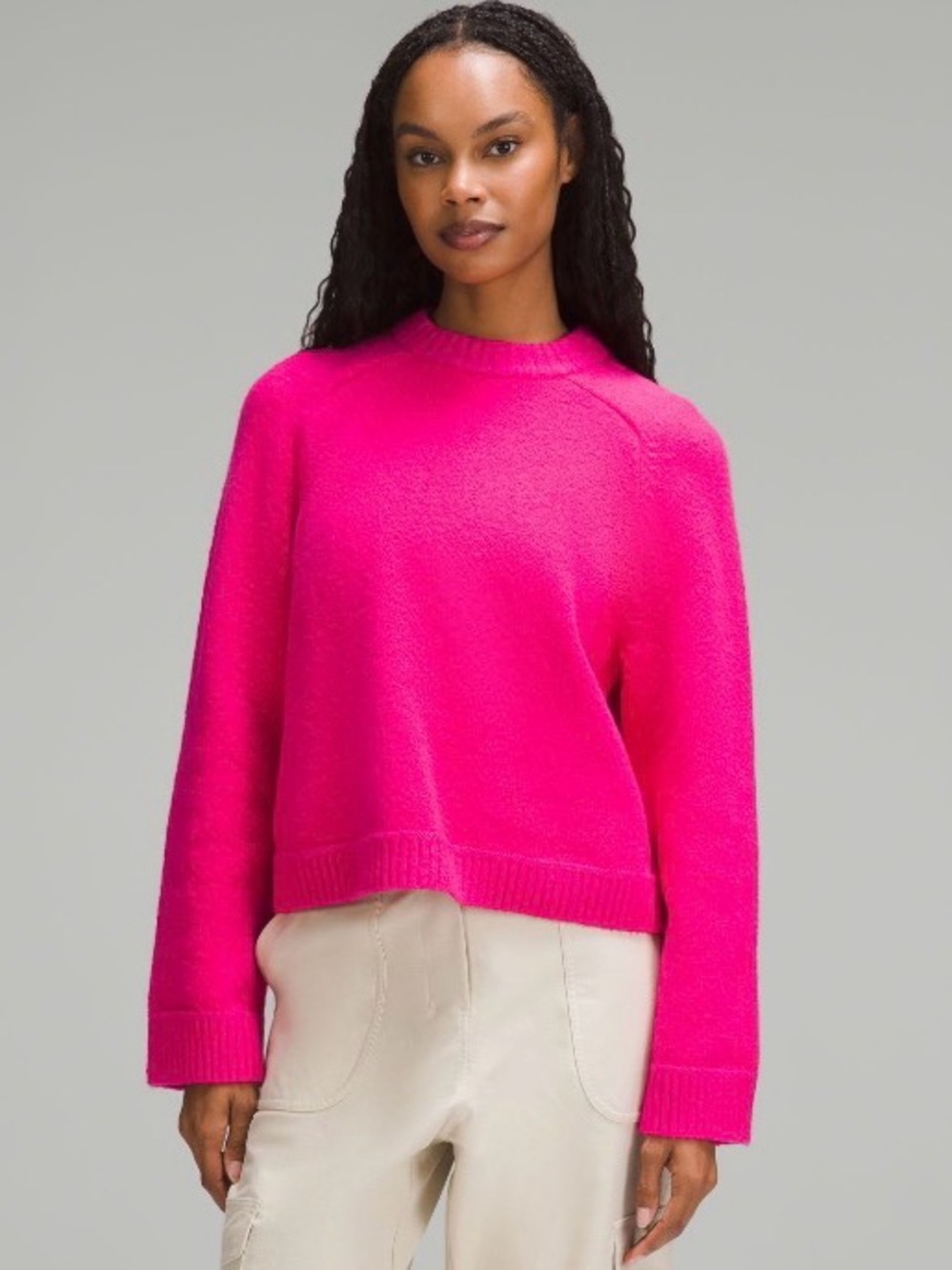 Lululemon Brushed Cotton Merino Blend Crewneck - Sonic Pink - Size S